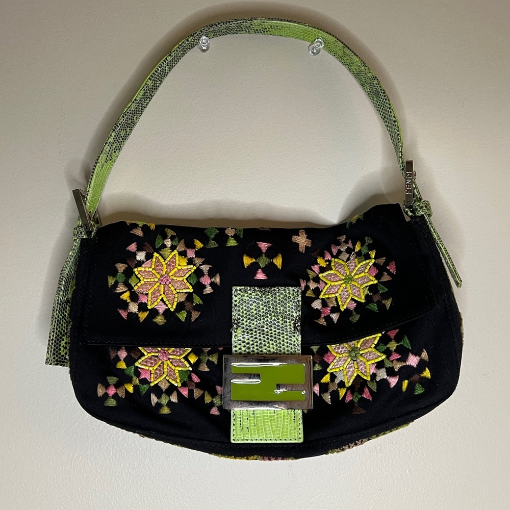 Authentic Vintage Fendi Embroidered Baguette